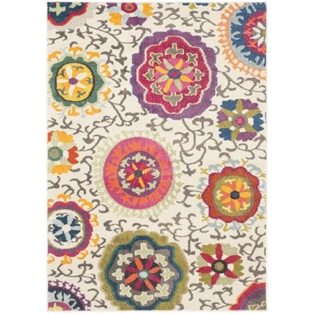 Safavieh Monaco Power Loomed Rectangle Rug- Ivory - Multi- 4 x 5 ft. 7 in. MNC233A-4